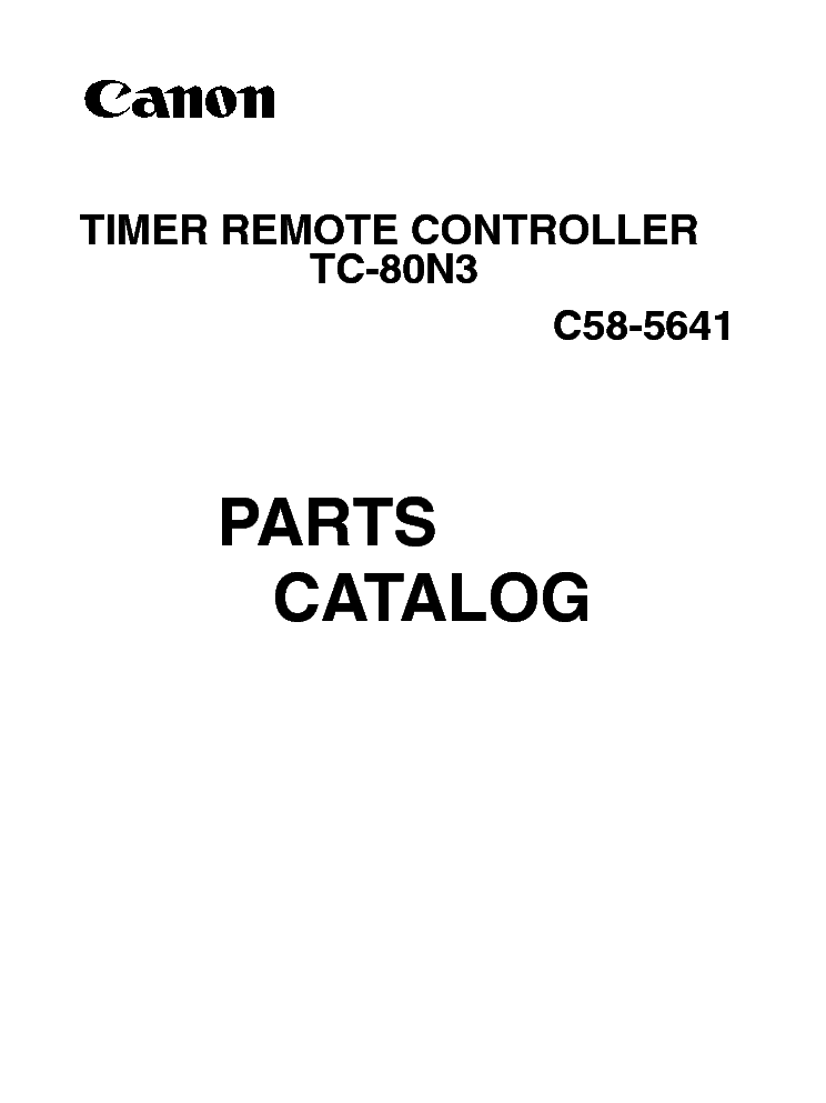 Timer Remote Controller Tc-80n3 User Manual